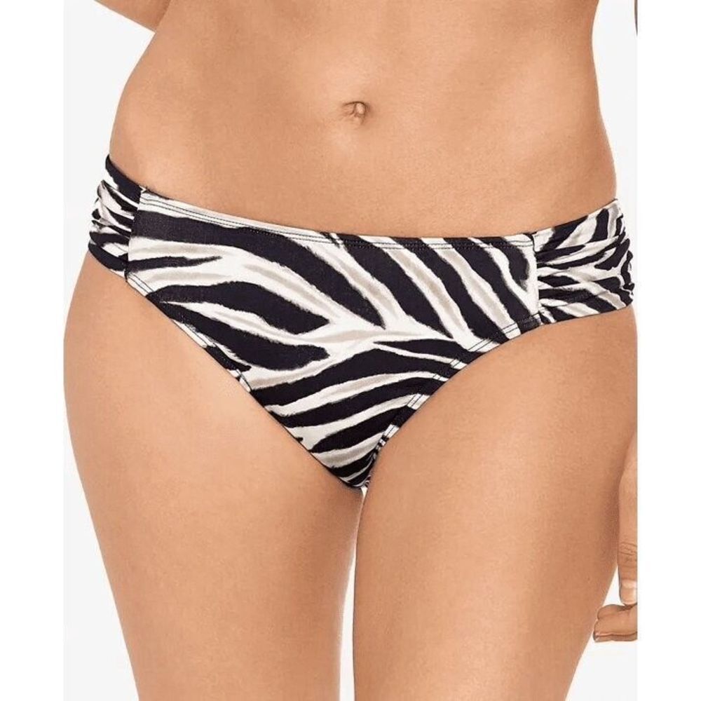 Ralph Lauren Zebra Shirred Side Tab Hipster Bottoms 6 New with Tags